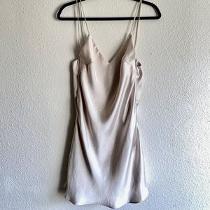ZARA XS champagne satin dress